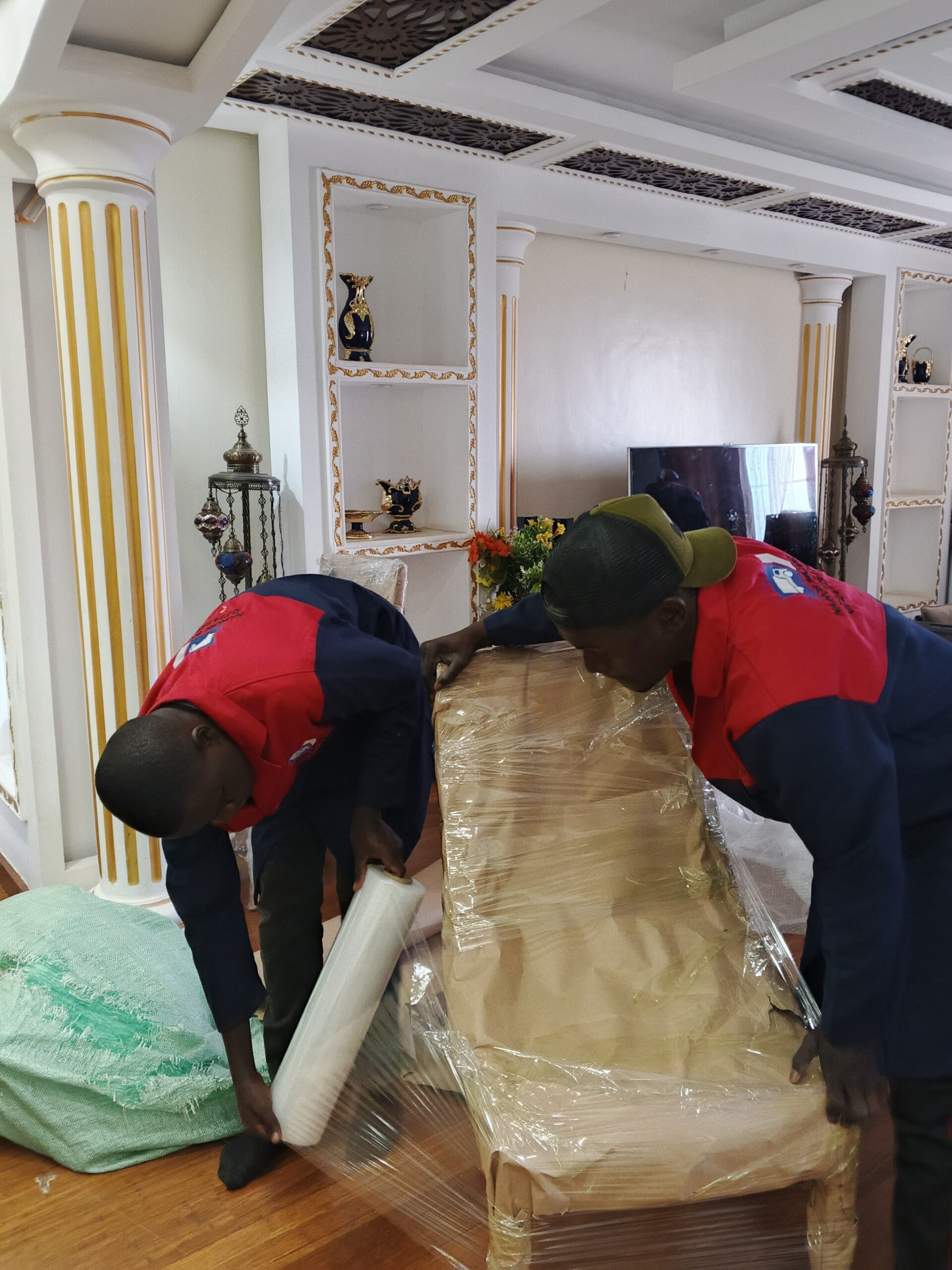 Furniture being properly wrapped
